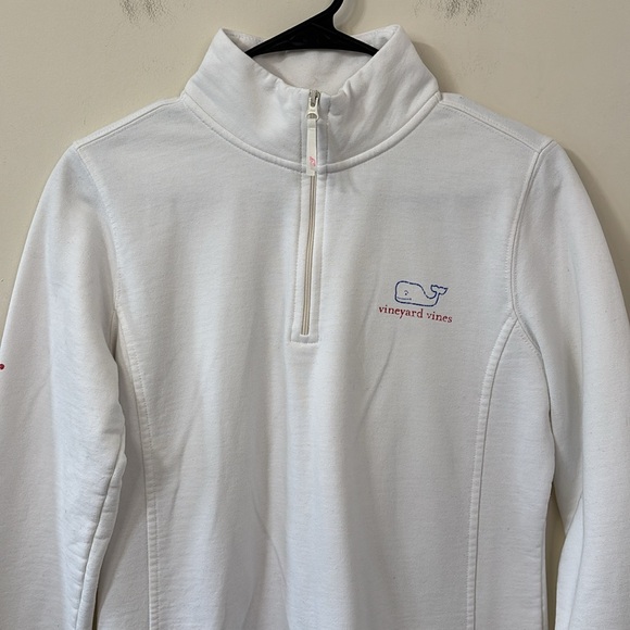 Vineyard Vines Shep Quarter Zip Knit Shirt Red White Blue Size Small - Picture 3 of 9